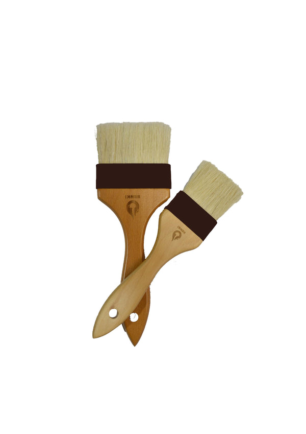 BENKI FLAT BRUSH WITH NATURAL BRISTLES WITH WOODEN HANDLE