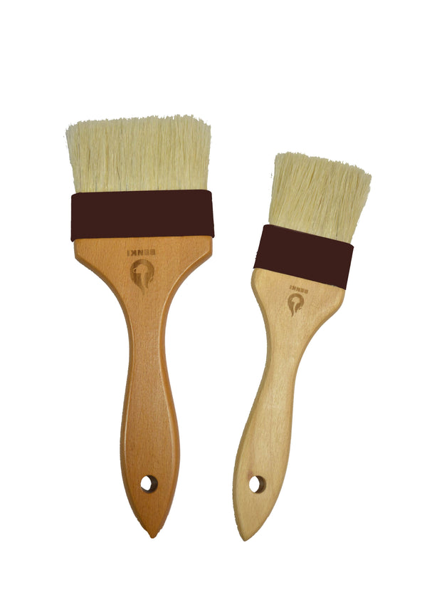 BENKI FLAT BRUSH WITH NATURAL BRISTLES WITH WOODEN HANDLE
