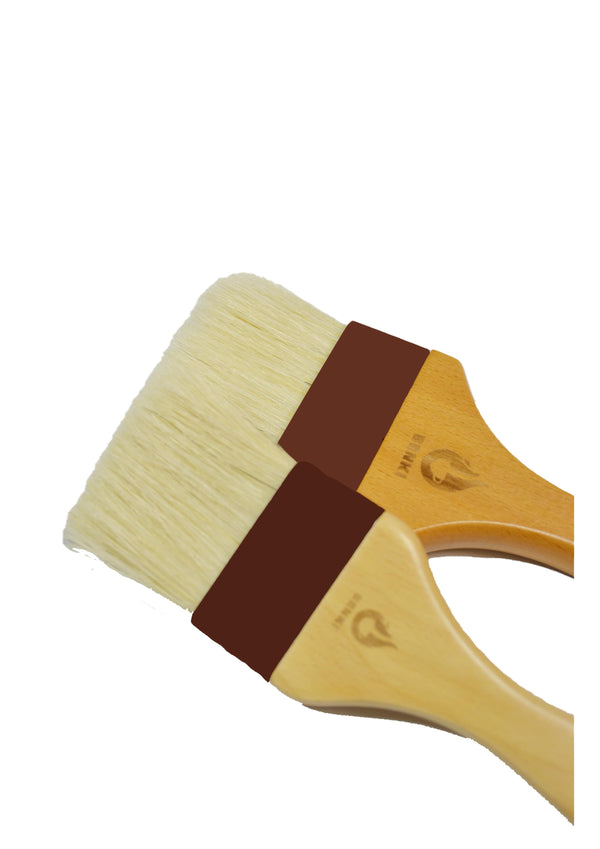 BENKI FLAT BRUSH WITH NATURAL BRISTLES WITH WOODEN HANDLE