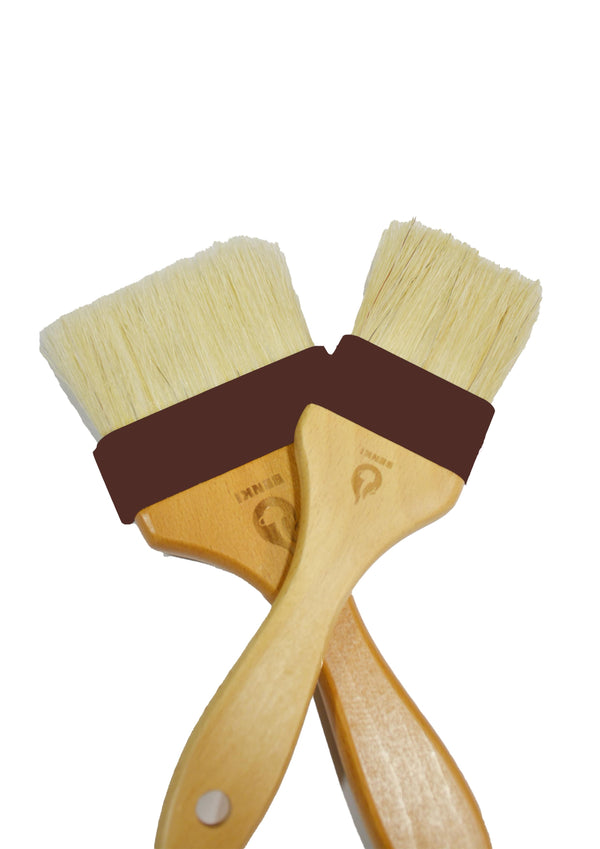 BENKI FLAT BRUSH WITH NATURAL BRISTLES WITH WOODEN HANDLE