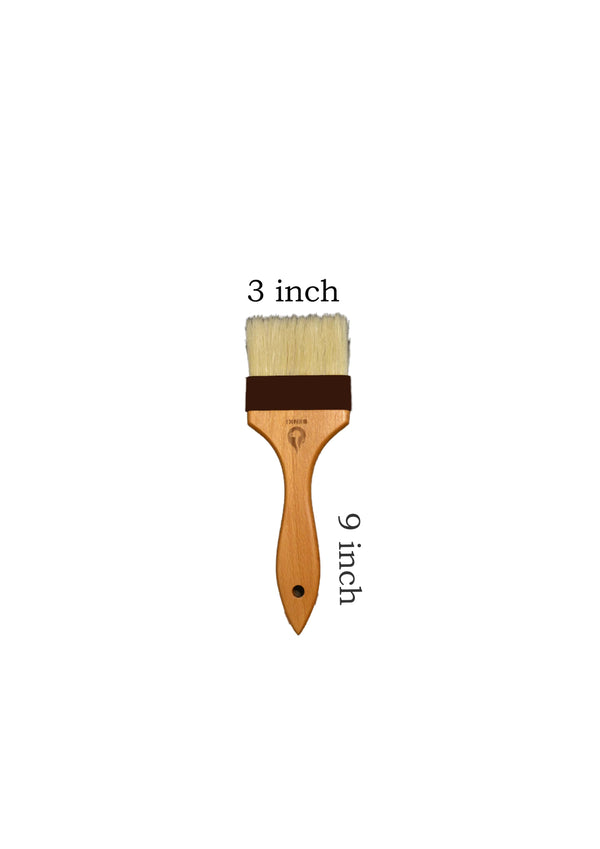 BENKI FLAT BRUSH WITH NATURAL BRISTLES WITH WOODEN HANDLE