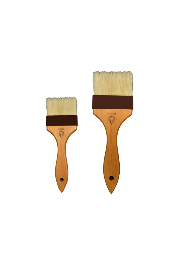 BENKI FLAT BRUSH WITH NATURAL BRISTLES WITH WOODEN HANDLE