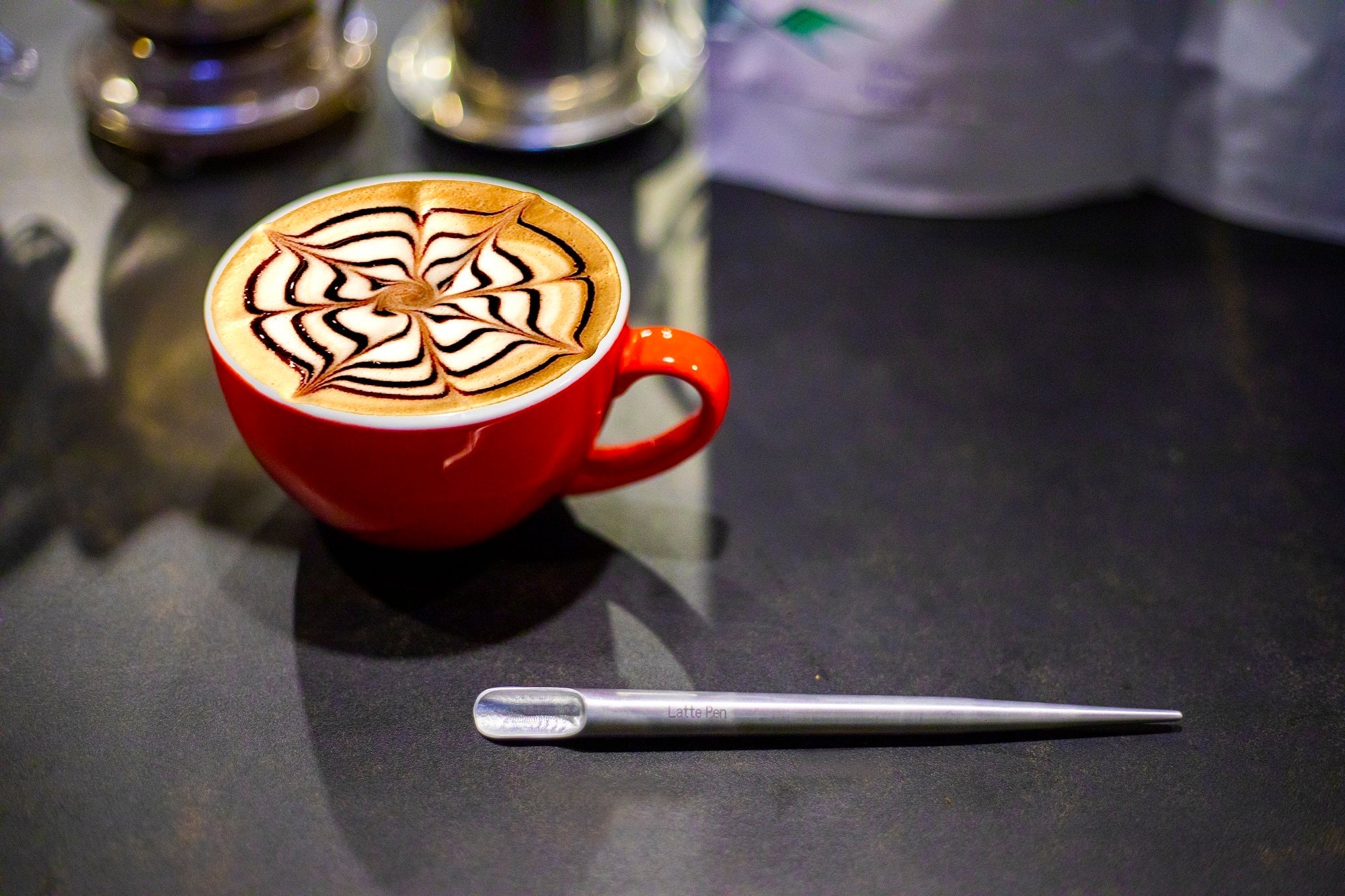 Latte Art Pen with spoon and spike