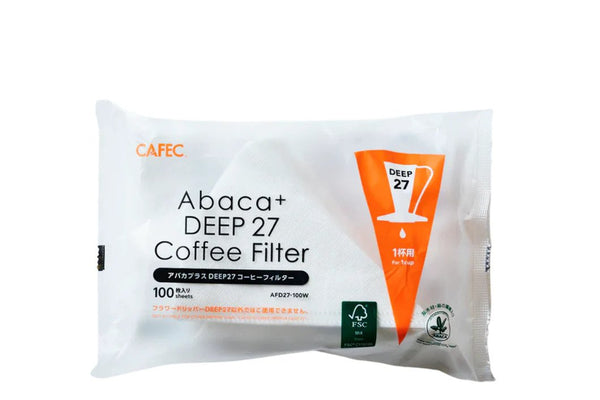 CAFEC Abaca+ Deep 27 Coffee Filter (white)