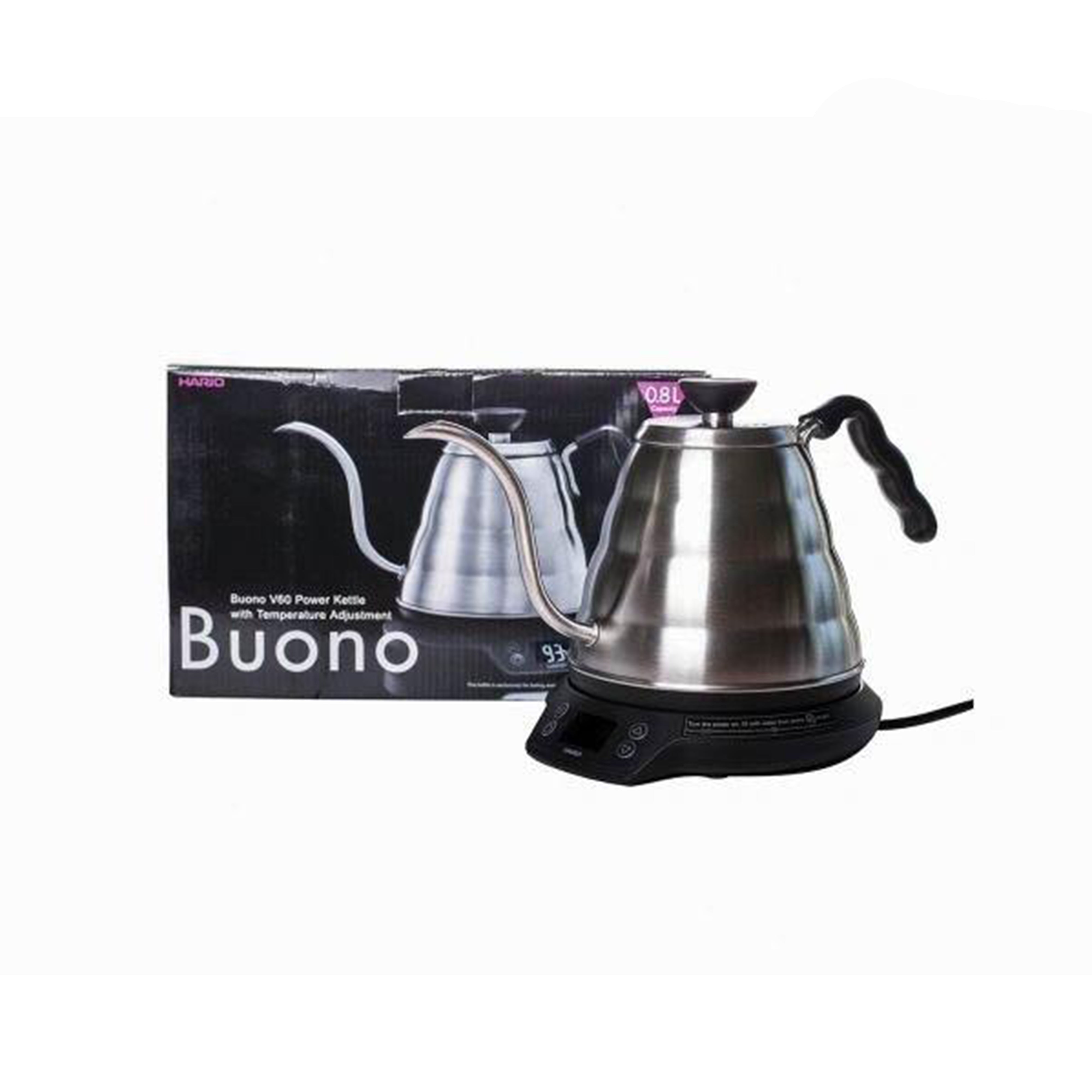 Hario Buono V60 Power Kettle With Temperature Control in Stainless