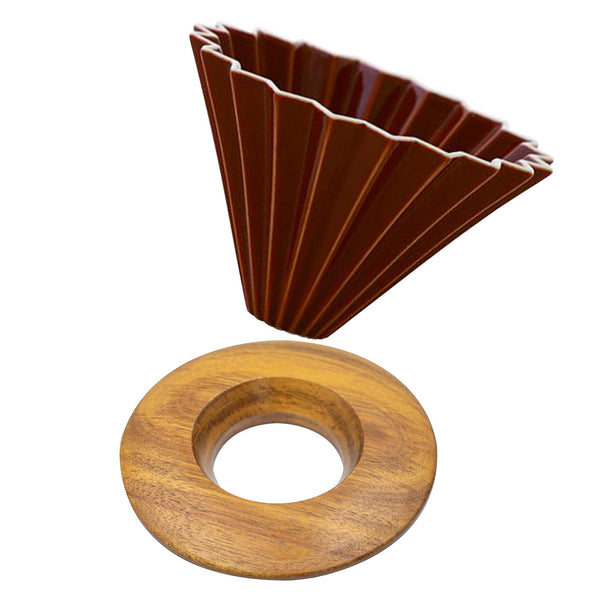 ORIGAMI COFFEE DRIPPER (MEDIUM) WITH WOODEN HOLDER- SET