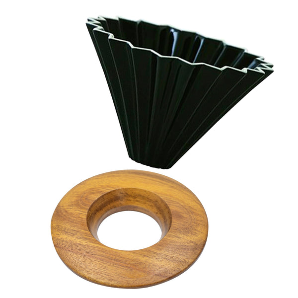 ORIGAMI COFFEE DRIPPER (MEDIUM) WITH WOODEN HOLDER- SET